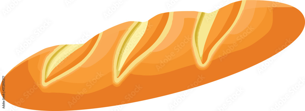 flute baguette bread vector, isolated on white background flute baguette bread vector, isolated on white background