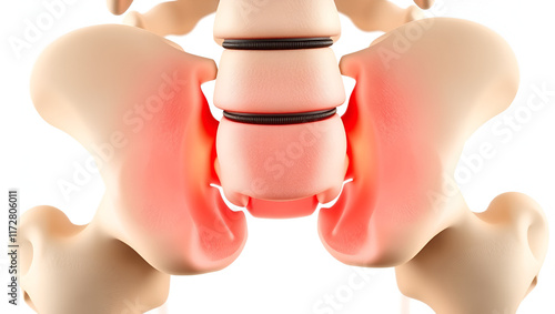 Lumbar intervertebral spine hernia. 3d illustration photo