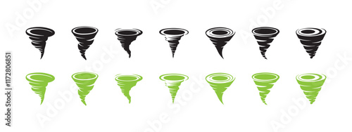 Tornado icon collection on white background