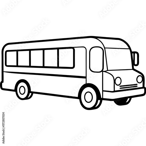 Minimalist School Bus Outline for Vector Art