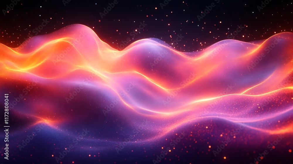 Abstract glowing waves with particles. (1) Abstract glowing waves with particles. (1)
