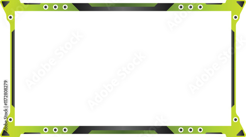 Twitch Overlay Futuristic Green and Black Gaming Overlay with High-Tech Design Accents