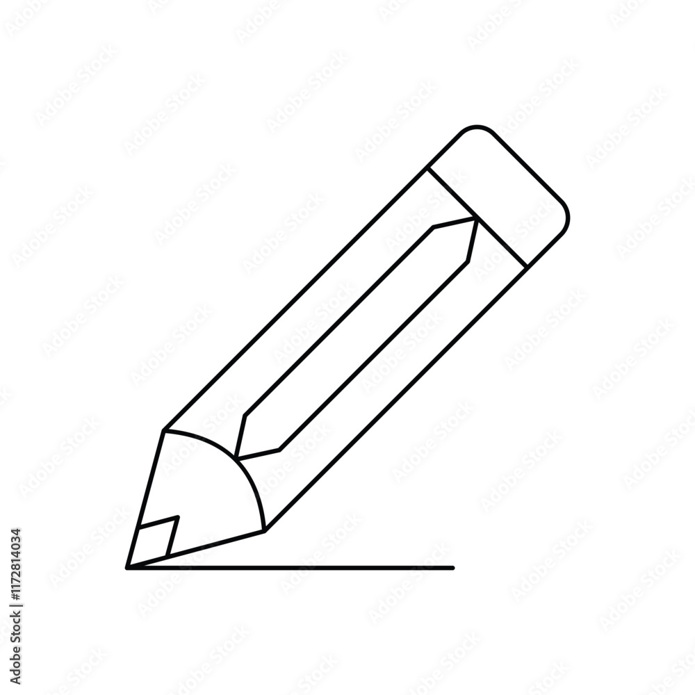 Pencil lineal icon with white background vector stock illustration Pencil lineal icon with white background vector stock illustration