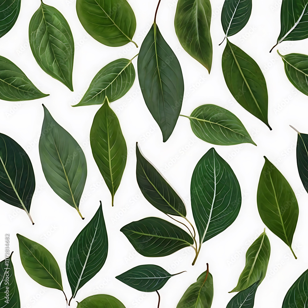 Green leaves border on a transparent background Green leaves border on a transparent background