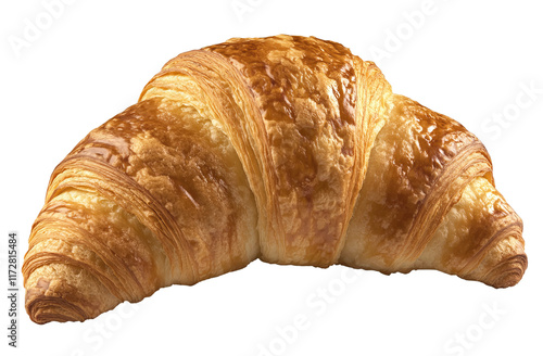 high realistic classical croissant isolated on white background