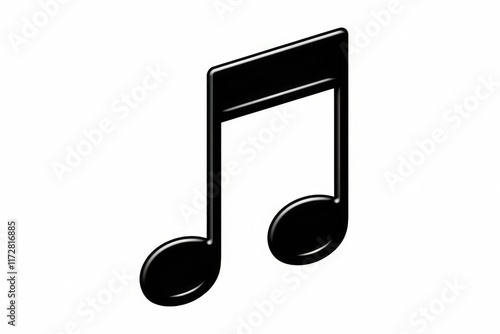 A black musical note symbol  a common icon for music.