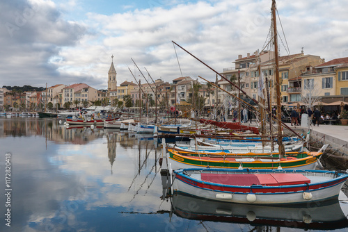 the port of Sanary sur mer and its New Year illuminations photo