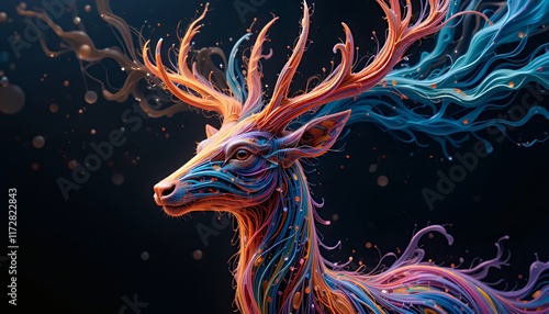 Enchanted Deer: A Symphony of Color and Form