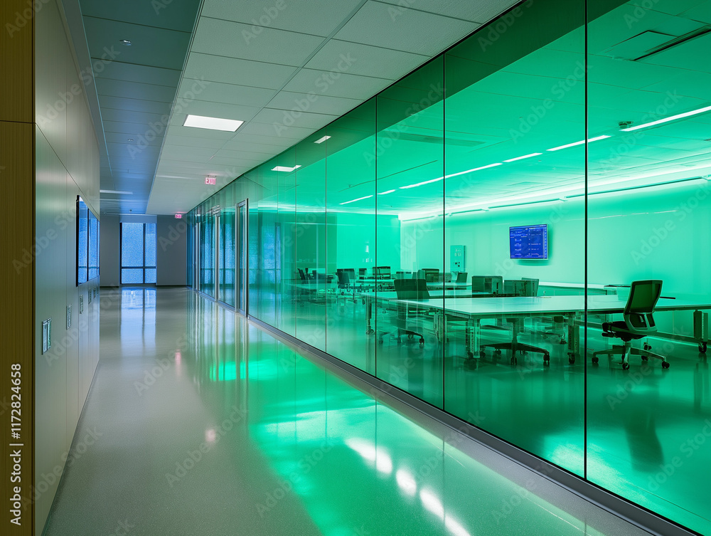 Fototapeta premium Reflective Surface Wall in a Photonics Laboratory