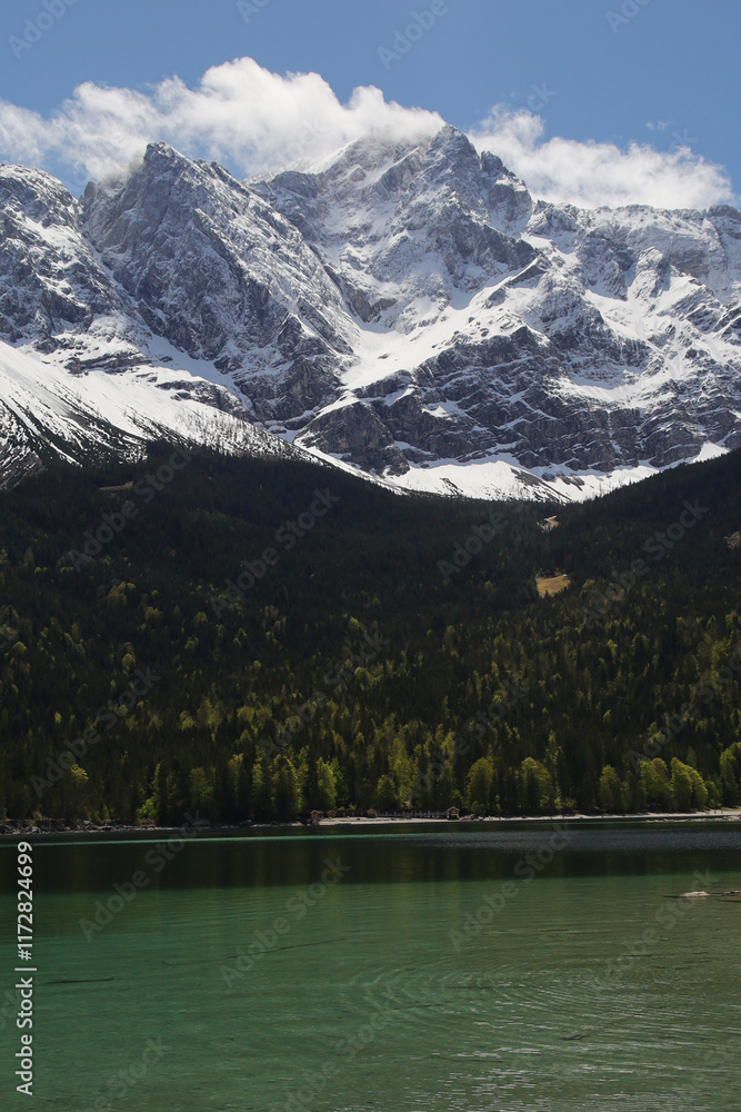 Eibsee lake in Garmisch-Partenkirchen, Bavaria, Germany Eibsee lake in Garmisch-Partenkirchen, Bavaria, Germany