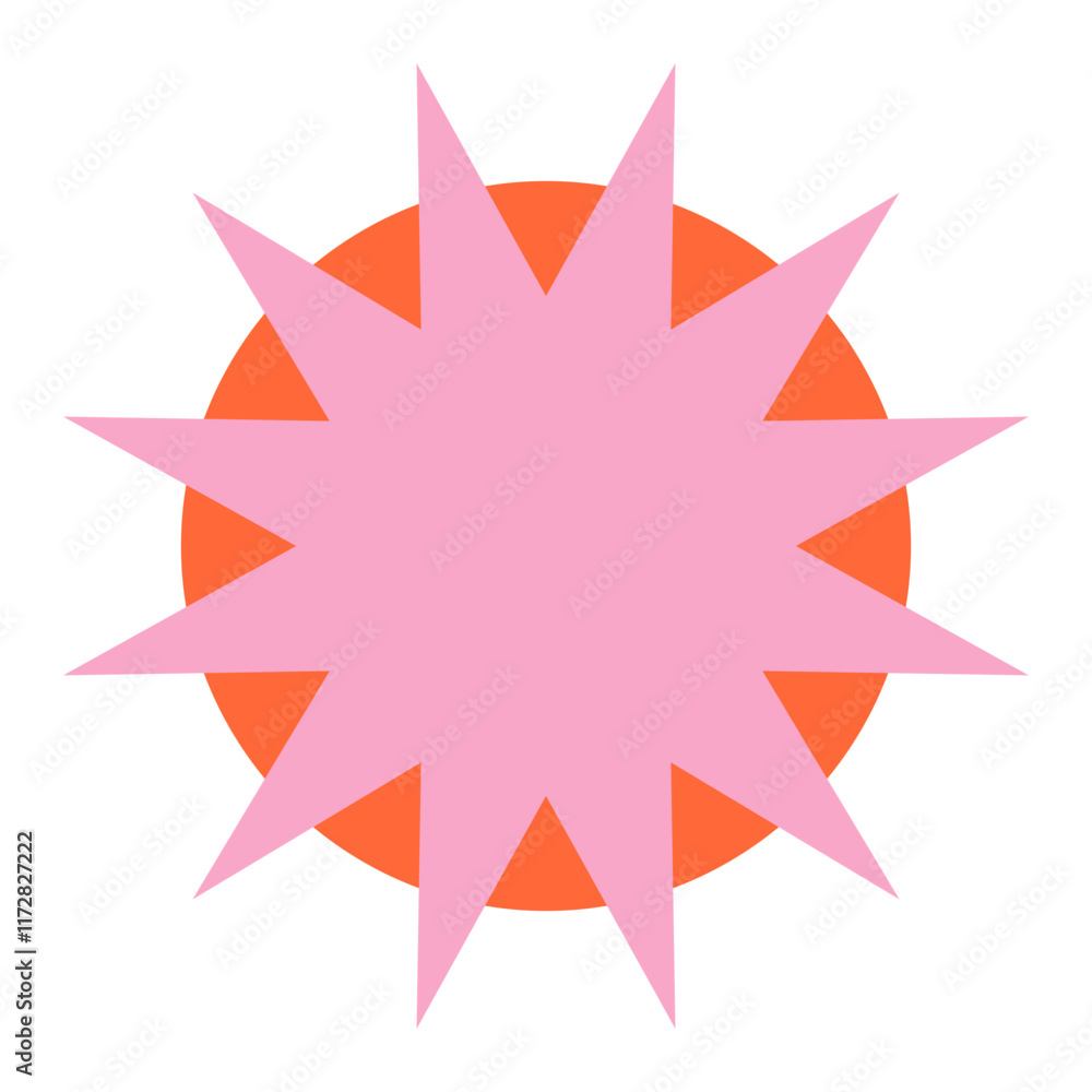 Shape simple sticker illustration summer vibes vector set Shape simple sticker illustration summer vibes vector set