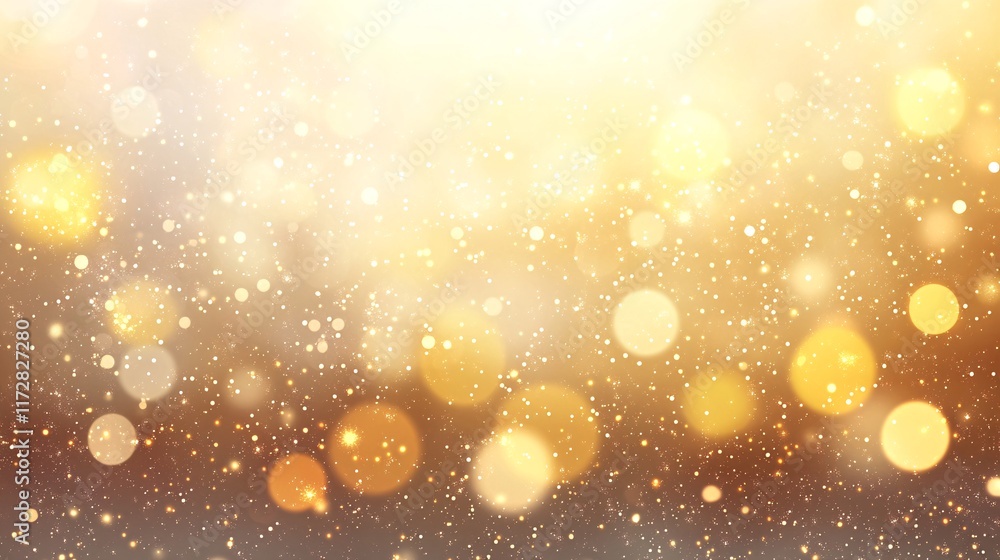 A shimmering background of golden bokeh lights, creating a festive and dreamy atmosphere. A shimmering background of golden bokeh lights, creating a festive and dreamy atmosphere.