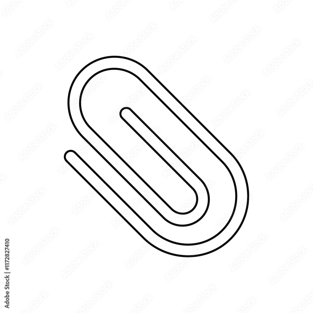 Paper Clip lineal icon with white background vector stock illustration Paper Clip lineal icon with white background vector stock illustration