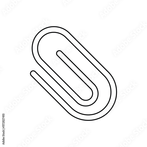 Paper Clip lineal icon with white background vector stock illustration