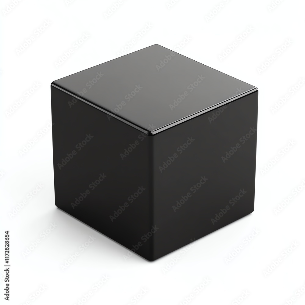 Black cube on a white isolated background, perfect for graphic design projects. Black cube on a white isolated background, perfect for graphic design projects.