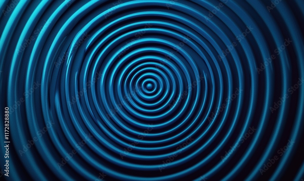 Abstract blue circular wave pattern with concentric ripples and depth Abstract blue circular wave pattern with concentric ripples and depth