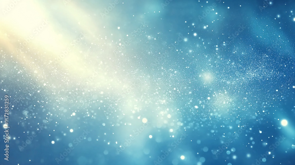 A vibrant, dreamy blue background filled with shimmering particles and soft light, creating an ethereal atmosphere. A vibrant, dreamy blue background filled with shimmering particles and soft light, creating an ethereal atmosphere.