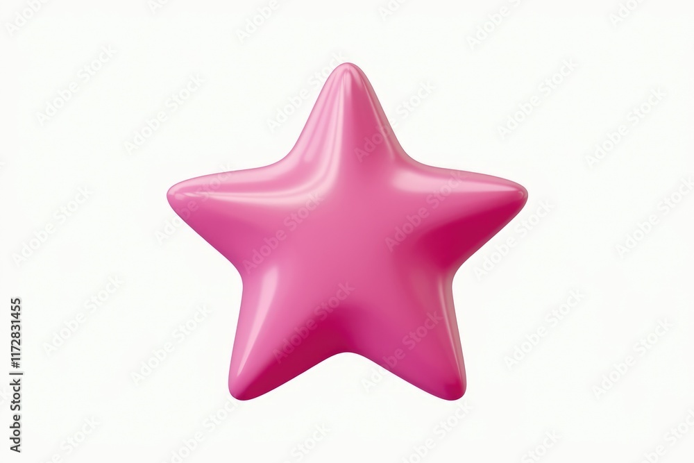 Obraz premium A single pink star shape on a white background.