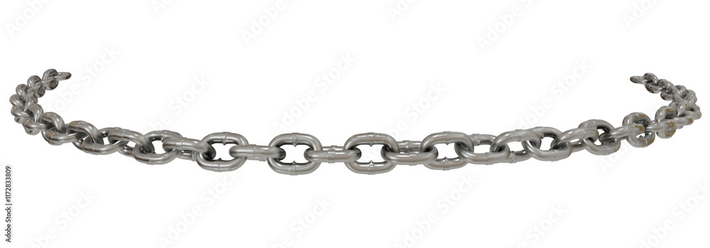 Chain Link Wave: 3D render of a chain link forming a dynamic wave, isolated on a transparent background. Chain Link Wave: 3D render of a chain link forming a dynamic wave, isolated on a transparent background.