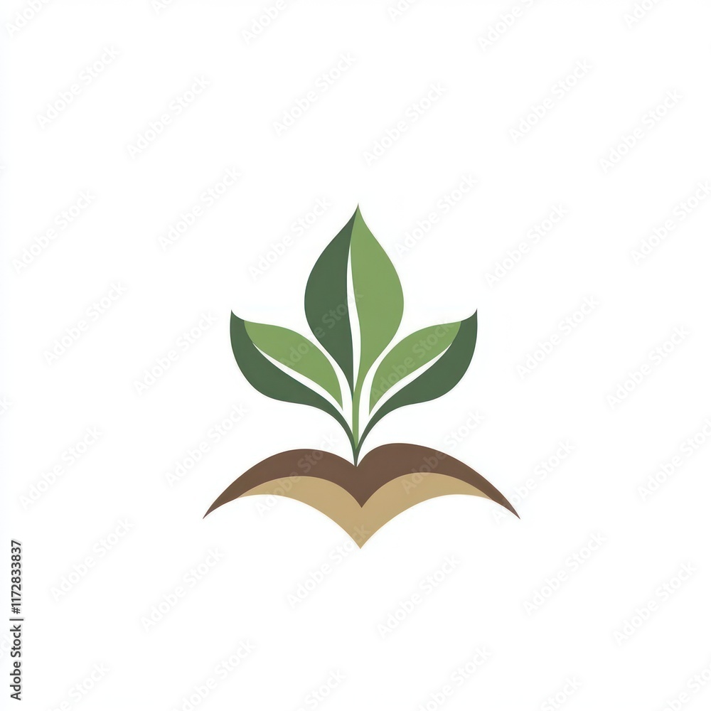 Obraz premium Green Plant Sprouting From Open Book Soil