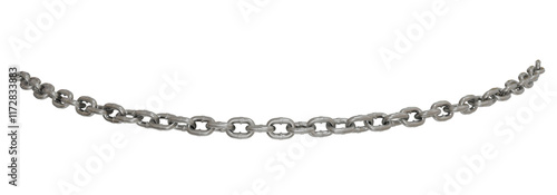Wallpaper Mural Wavy Metal Chain: 3D render of a flowing, metal chain isolated on a transparent background. Torontodigital.ca