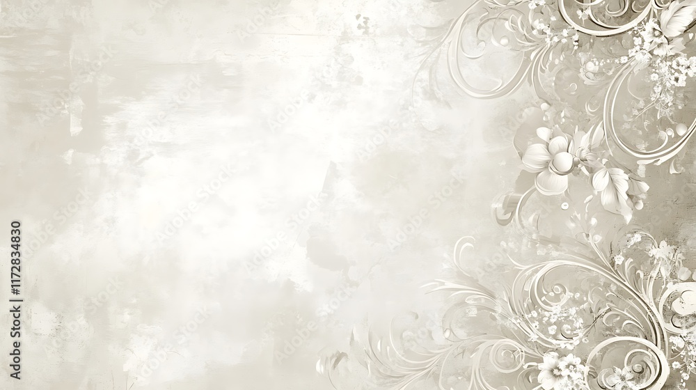 Fototapeta premium Elegant Floral Design On A Textured Beige Background