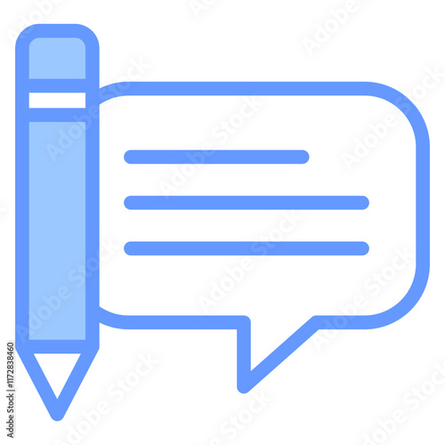 Taglines Icon Line Blue Style