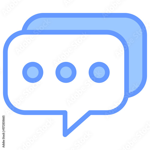Messaging Icon Line Blue Style