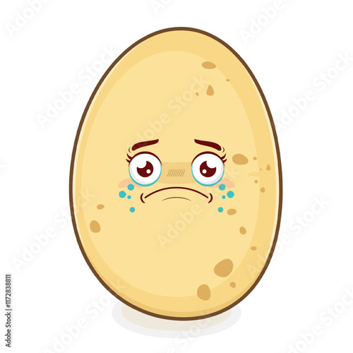 potato crying face cartoon cute