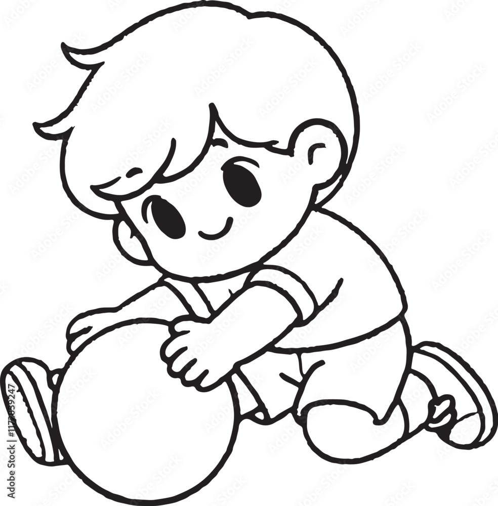 Obraz premium child playing with ball