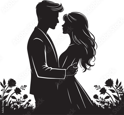 silhouette of a couple