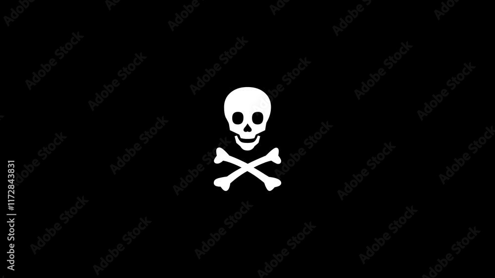 Abstract shape icon of human danger skull design decorations.skull and crossbones icon animation Abstract shape icon of human danger skull design decorations.skull and crossbones icon animation