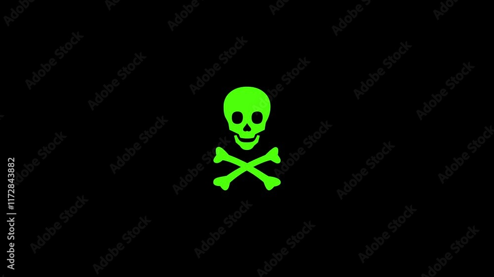 Abstract shape icon of human danger skull design decorations.skull and crossbones icon animation Abstract shape icon of human danger skull design decorations.skull and crossbones icon animation