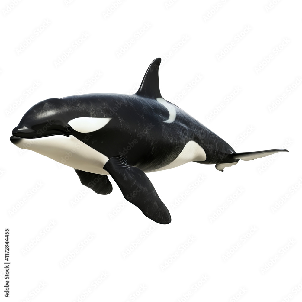 Fototapeta premium a killer whale isolated white background