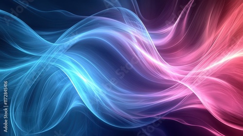 Wallpaper Mural Abstract Blue and Pink Swirling Light Waves Flowing Energy Digital Art Background Torontodigital.ca
