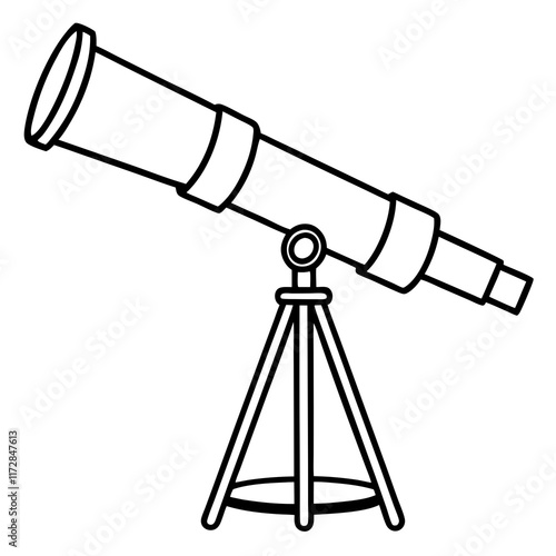 Minimalist Telescope Line Art Design