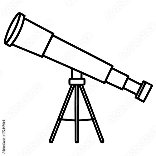 Minimalist Telescope Line Art Design