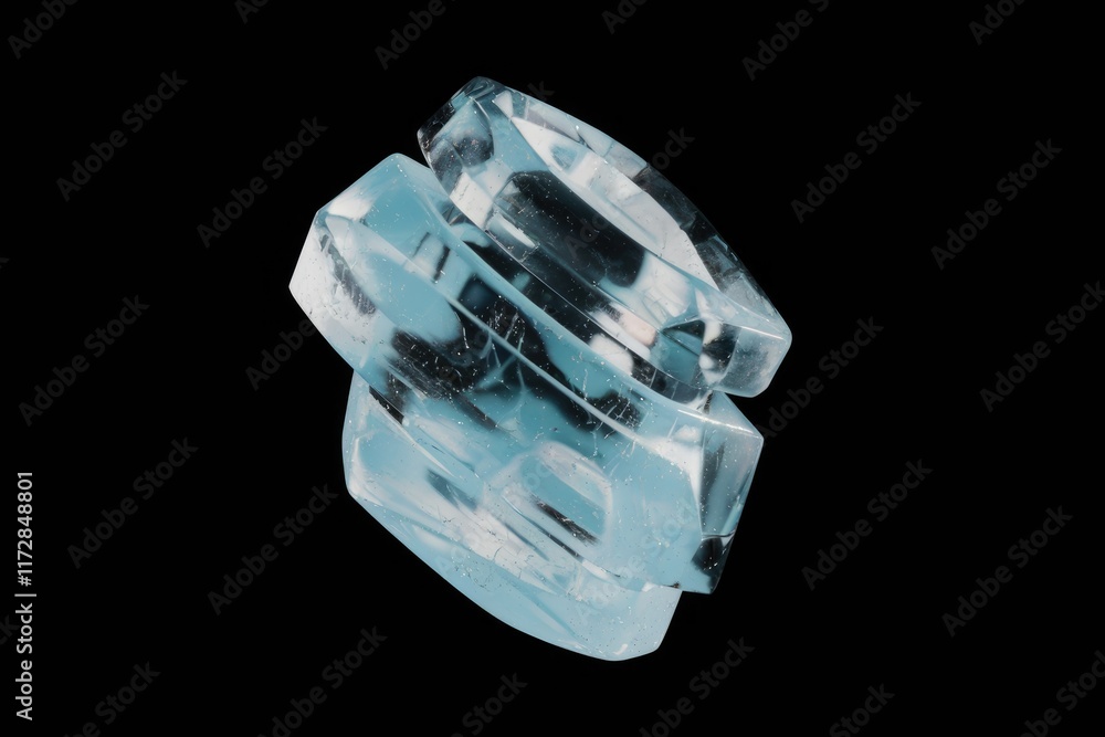 Stack of translucent blue ice crystals, isolated on transparent background. Stack of translucent blue ice crystals, isolated on transparent background.