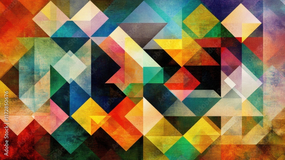 Abstract Colorful Geometric Design with Shapes and Textures Abstract Colorful Geometric Design with Shapes and Textures