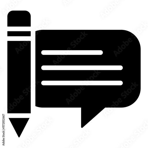 Taglines Icon Solid Black Style