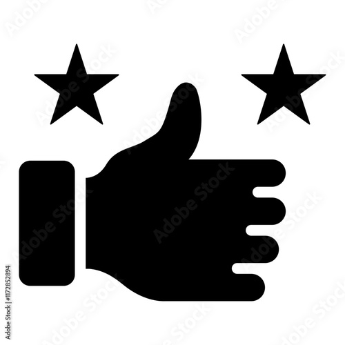 Reputation Icon Solid Black Style
