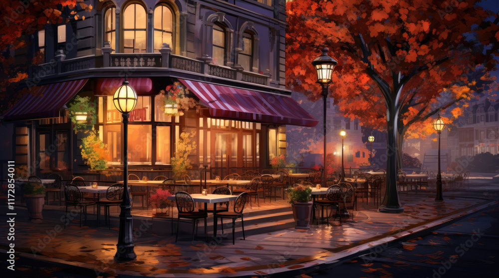 Fototapeta premium An illustration of a roadside restaurant