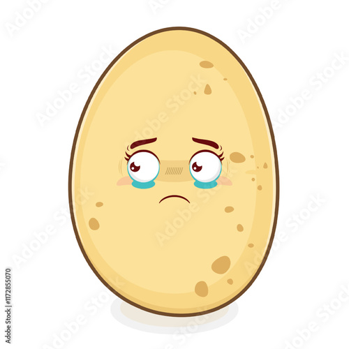potato scared face cartoon cute