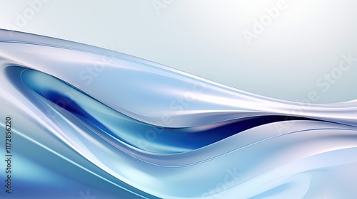 Sleek chrome waves in a tranquil, light-filled environment