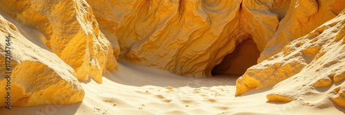 Wallpaper Mural Quartz-rich sandstone exposed on rocky terrain, yellow, quarry, sandstone Torontodigital.ca