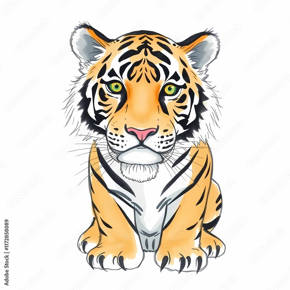 Obraz premium Adorable Tiger Cub Portrait
