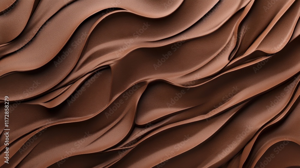 Fototapeta premium Textured Brown Waves on Smooth Surface for Background Design