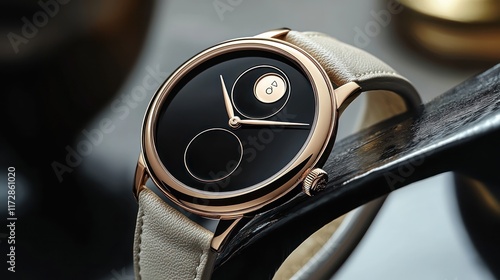 Elegant watch with minimalist design on display. photo