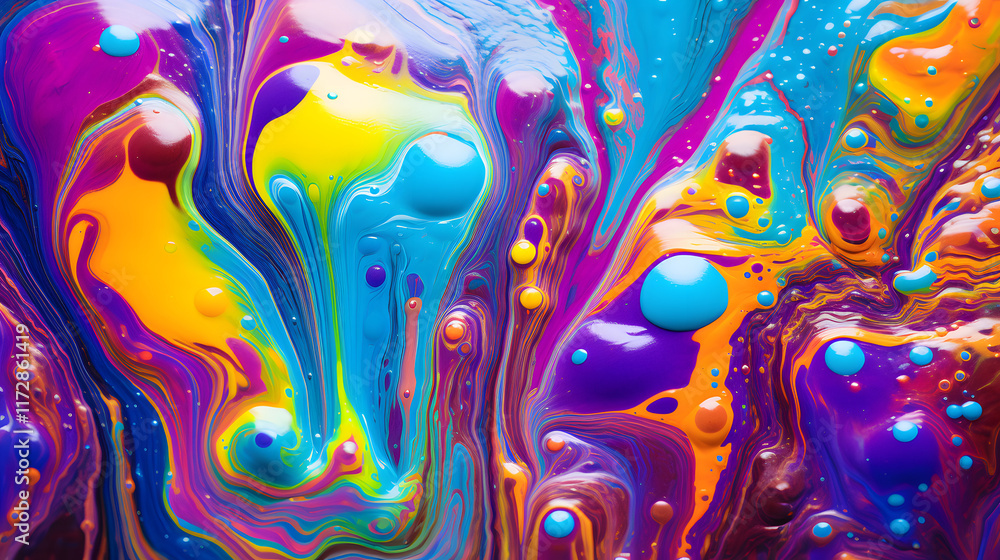 Digital iridescent acrylic painting abstract poster web background Digital iridescent acrylic painting abstract poster web background