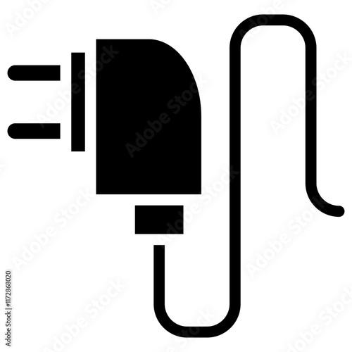 Adapter Icon Solid Black Style